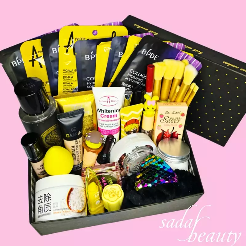 پک لوازم آرایشی مشکی-زرد02